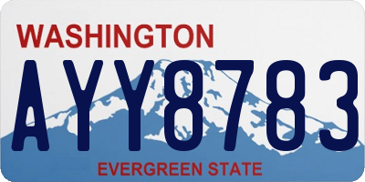 WA license plate AYY8783