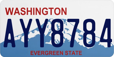 WA license plate AYY8784