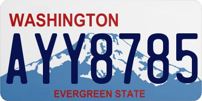 WA license plate AYY8785