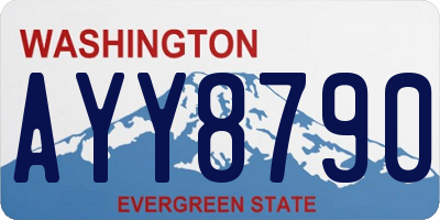 WA license plate AYY8790