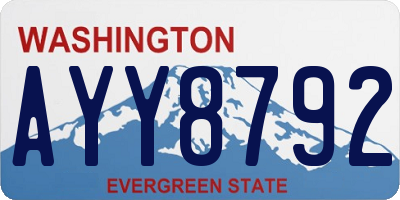 WA license plate AYY8792