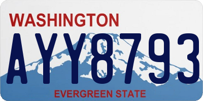 WA license plate AYY8793