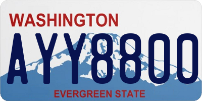 WA license plate AYY8800