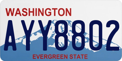 WA license plate AYY8802