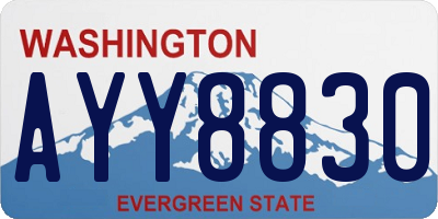 WA license plate AYY8830