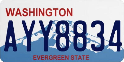 WA license plate AYY8834