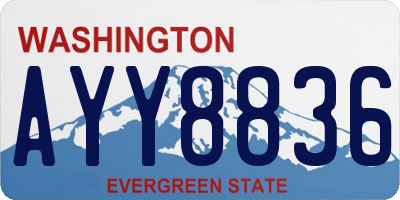 WA license plate AYY8836