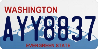 WA license plate AYY8837