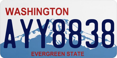 WA license plate AYY8838