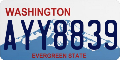 WA license plate AYY8839