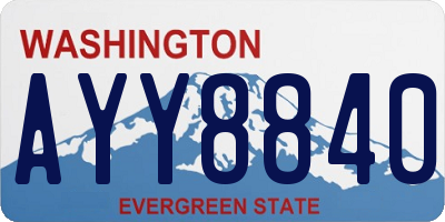 WA license plate AYY8840