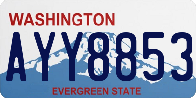 WA license plate AYY8853