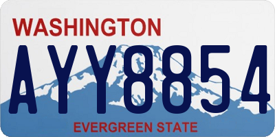 WA license plate AYY8854