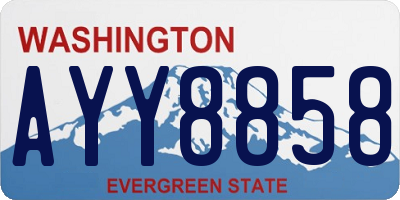 WA license plate AYY8858