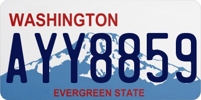 WA license plate AYY8859