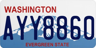 WA license plate AYY8860