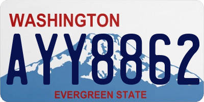 WA license plate AYY8862