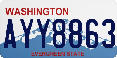 WA license plate AYY8863