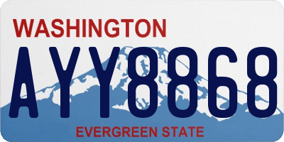 WA license plate AYY8868