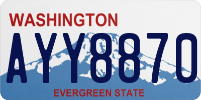 WA license plate AYY8870