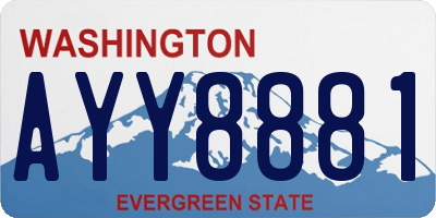 WA license plate AYY8881