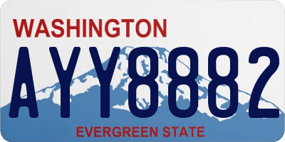 WA license plate AYY8882