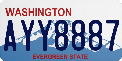 WA license plate AYY8887