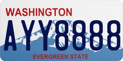 WA license plate AYY8888