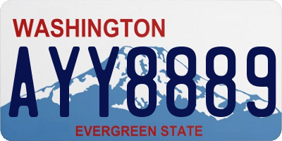 WA license plate AYY8889