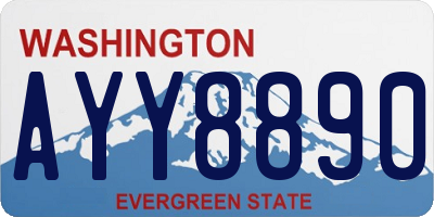 WA license plate AYY8890