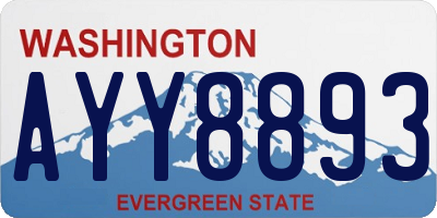 WA license plate AYY8893