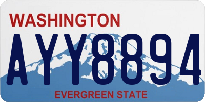 WA license plate AYY8894