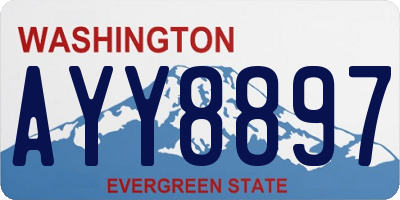 WA license plate AYY8897