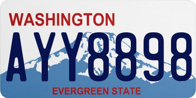 WA license plate AYY8898