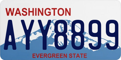 WA license plate AYY8899