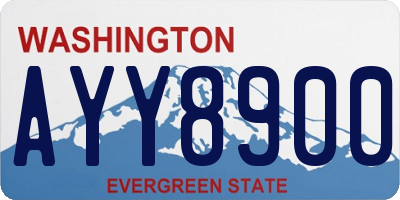 WA license plate AYY8900