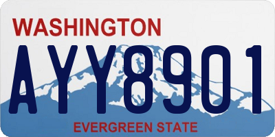 WA license plate AYY8901