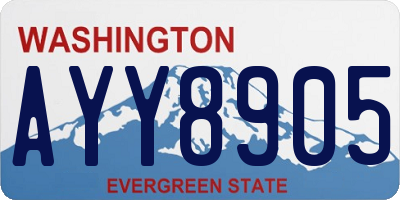 WA license plate AYY8905