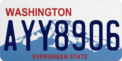 WA license plate AYY8906