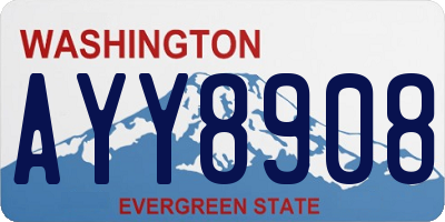 WA license plate AYY8908