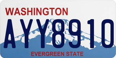 WA license plate AYY8910