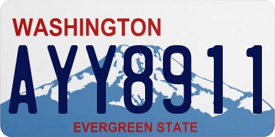 WA license plate AYY8911