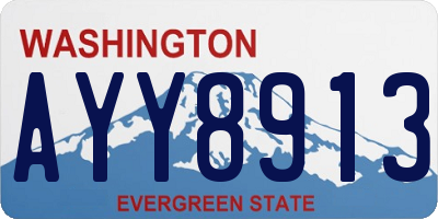 WA license plate AYY8913