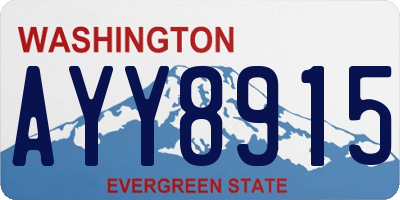 WA license plate AYY8915