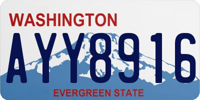 WA license plate AYY8916