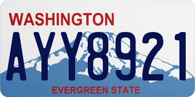 WA license plate AYY8921