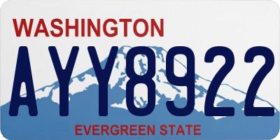 WA license plate AYY8922