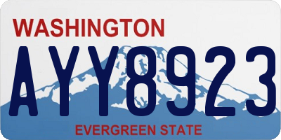 WA license plate AYY8923