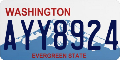 WA license plate AYY8924