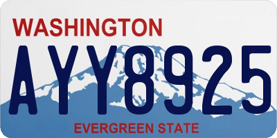 WA license plate AYY8925